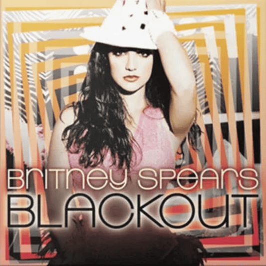 Britney Spears Blackout album artwork on orange dance-pop vinyl LP