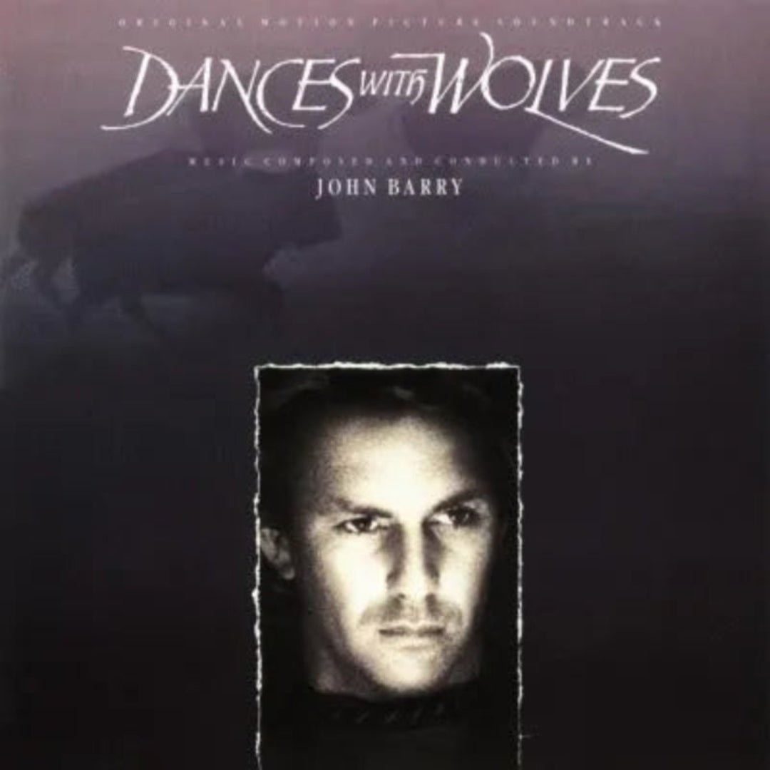 Dances With Wolves soundtrack cover featuring Kevin Costner and prairie landscape

