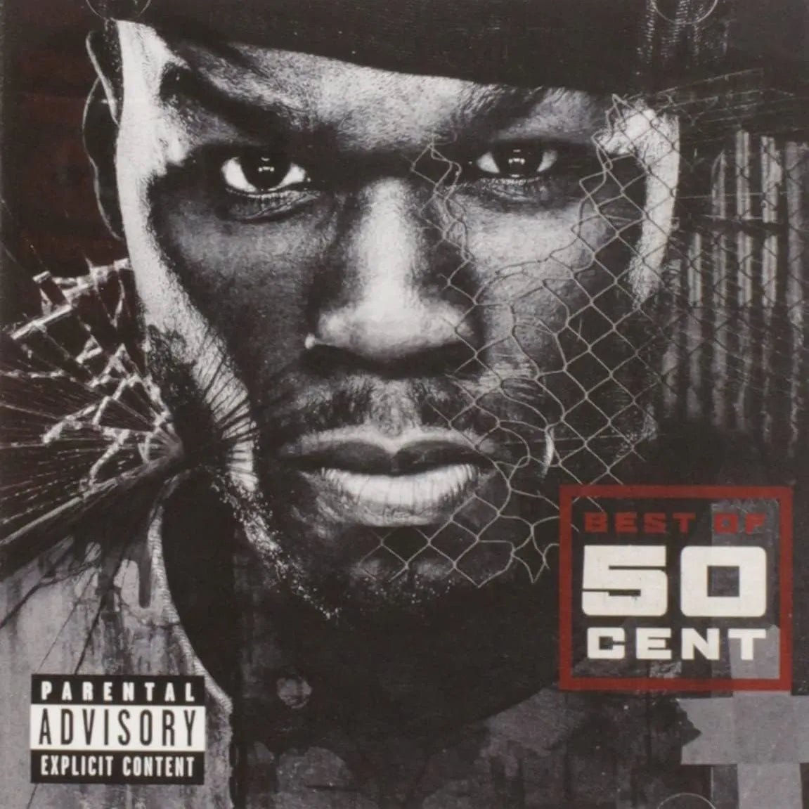 50 Cent Best Of CD front cover with artist portrait and tracklist sticker