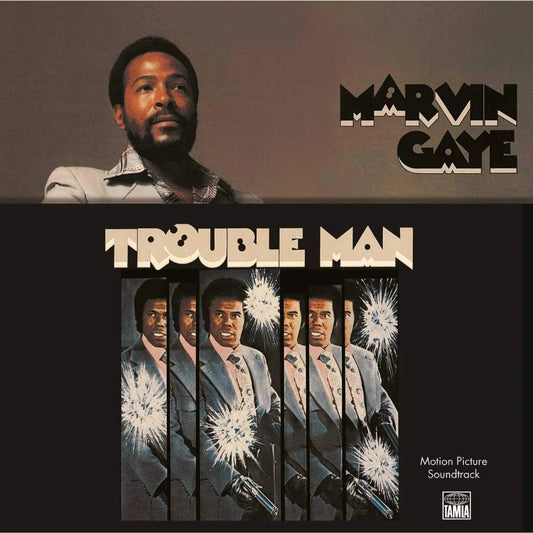 Front cover of Marvin Gaye Trouble Man Vinyl LP showing cinematic artwork.